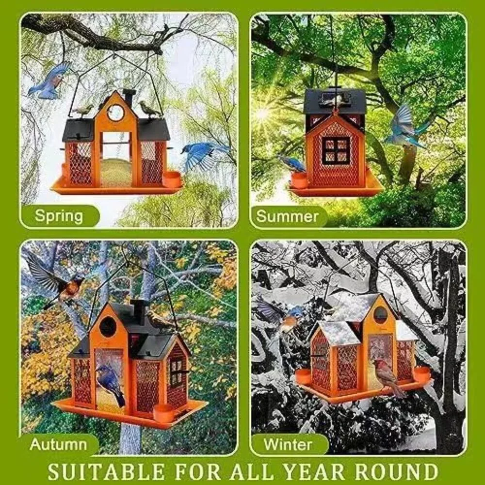 Metal Wild Bird Feeder for Outdoors, Large Cardinal Bird Feeder Birdhouses